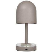 AYTM Luceo rechargeable lamp, taupe, metal, 24 cm, dimmable, IP44