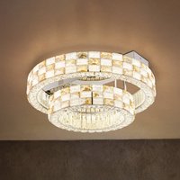 Globo Lidia LED ceiling light, amber/clear, glass, CCT, dimmable