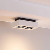 Arcchio spotlight Vince, 25 cm, 2 lampor, vit/krom, GU10