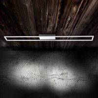 Paul Neuhaus Plafonnier LED Inigo, couleur acier, 110 cm de long