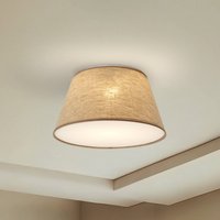 TK Lighting Formo ceiling light, beige, linen, Ø 38 cm, E27