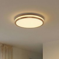 Lindby LED-Deckenlampe Emiva, 50 cm, Holz hell, CCT