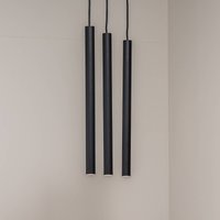 Euluna Sone pendant light, angular canopy, 3-bulb, black