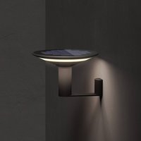 KLEWE LED solar wall lamp Keope, anthracite, Ø 21 cm, aluminium, IP65