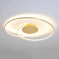 Lindby LED-taklampa Joline, Ø 74 cm, guldfärgad, metall