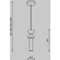 Maytoni suspension Kyoto, blanc, Ø 10 cm, marbre, verre