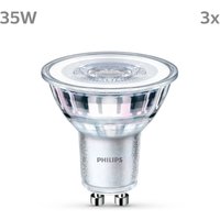 Philips Ampoule LED GU10 3,5W 275lm 840 claire 36° 3 pièces