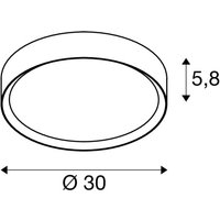 SLV LED-taklampa Decona, Ø 30 cm, svart, metall, CCT