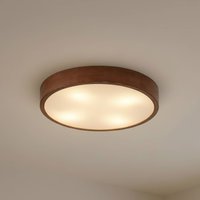 Lindby taklampa Tanju, Ø 50 cm, valnöt, 4 lampor, E27