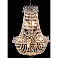 Clayre&Eef Ljuskrona CR55, 12 lampor med glashängen