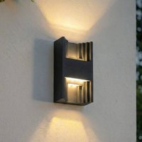 Lindby LED-utomhusvägglampa Aurali, 2 lampor, svart, IP65