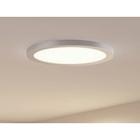 Prios LED-taklampa Aureka, Ø 33 cm, silver, metall
