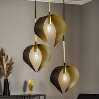 Lucande Mikolay pendant light, 3-bulb, black