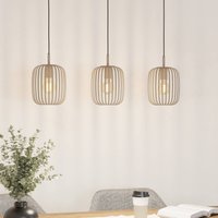 EGLO Romazzina pendant light, beige, length 90 cm, 3-bulb, metal
