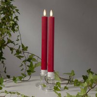 STAR TRADING LED candle Flame strip, red, 25 cm, wax, battery set of 2