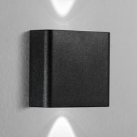 INTEC LED-utomhusvägglampa KLEIN, svart, bredd 11 cm, plast