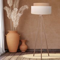 Duolla Boho floor lamp, tripod ecru/jute height 145 cm