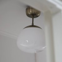 Markslöjd Rise ceiling light, antique brass colour, glass, Ø 25 cm