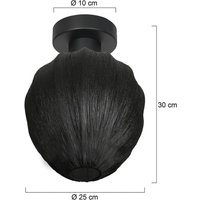 Steinhauer Taklampa Bloeba, svart, Ø 25 cm, linne/metall