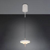 Trio Lighting Suspension LED Keaton, gris clair, Ø 20 cm, métal, CCT