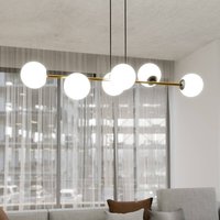EMIBIG LIGHTING Gravity pendant light, opal white/gold/black, glass, E14