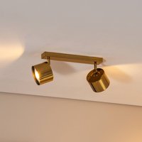 Argon Spot pour plafond Chloe réglable, à 2 lampes, acier couleur laiton