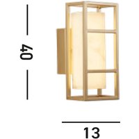 Searchlight Mirage LED-vägglampa, höjd 40 cm, guld, stål, IP44