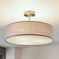 Lindby taklampa Umma, avstånd, grå, tyg, Ø 50 cm, E27