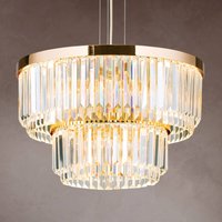 ORION Prism LED pendant light, round, Ø 55 cm, gold