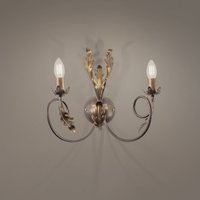 ONLI Gretel wall light, 2-bulb, bronze-coloured, metal, E14