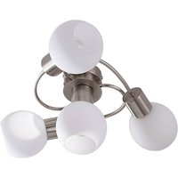 Lindby Deckenlampe Ciala, 4-flammig, nickelfarben, Glas, E14