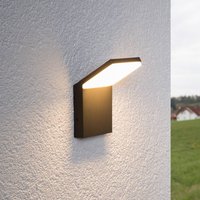 Lucande LED outdoor wall light Nevio, 17 cm, anthracite, aluminium