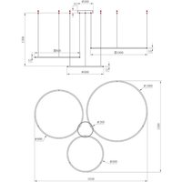 Milagro Lighting LED-hänglampa Saturno, guldfärgad, 3 lampor, metall, 4 000 K