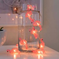Konstsmide Season Flamingos LED string lights, battery-powered