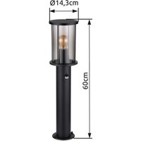 Globo Gracey path light, black, sensor, 60 cm, IP54, E27