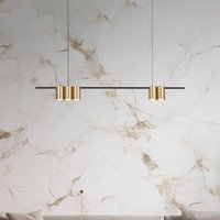 Eko-Light Hänglampa Genesis, aluminium svart/guld, 5 x GU10, längd 100 cm