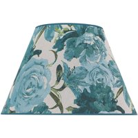 Lampenschirm Sofia Höhe 31 cm, Blumenmuster türkis