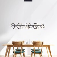 JUST LIGHT. GmbH Curls LED pendant light, black, metal, 99 cm long, dimmable