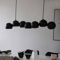 Markslöjd Cupolo pendant light, black, iron, length 101 cm, 7-bulb
