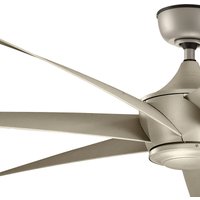 KICHLER Ventilateur de plafond Lehr, IP44, argenté ancien