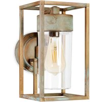 Moretti Luce Cubic 3372 outdoor wall lamp antique brass/clear