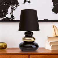 Näve Stoney table lamp, ceramic base, fabric lampshade