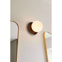Nuura Aps Nuura vägglampa Liila 1, IP44, Ø 16 cm, brons/opal