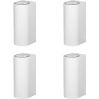 Prios outdoor wall light Tetje, white, round, 16 cm, set of 4