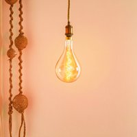 Näve Ontario LED pendant light, hemp rope, one-bulb