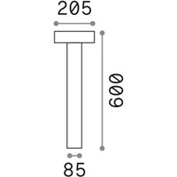 Ideallux Ideal Lux borne lumineuse Tesla anthracite, aluminium, hauteur 60 cm