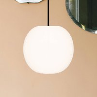 Casablanca Acai hanging light, white/black, glass, Ø 21 cm, E27