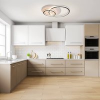 Näve Kirk LED-taklampa, ringformad, 2 lampor, svart/vit