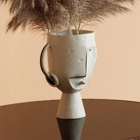 KARE Face Pot vase, height 30 cm, glazed stoneware, painted