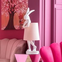 KARE Animal Rabbit table lamp, white/pink, 68 cm, E14